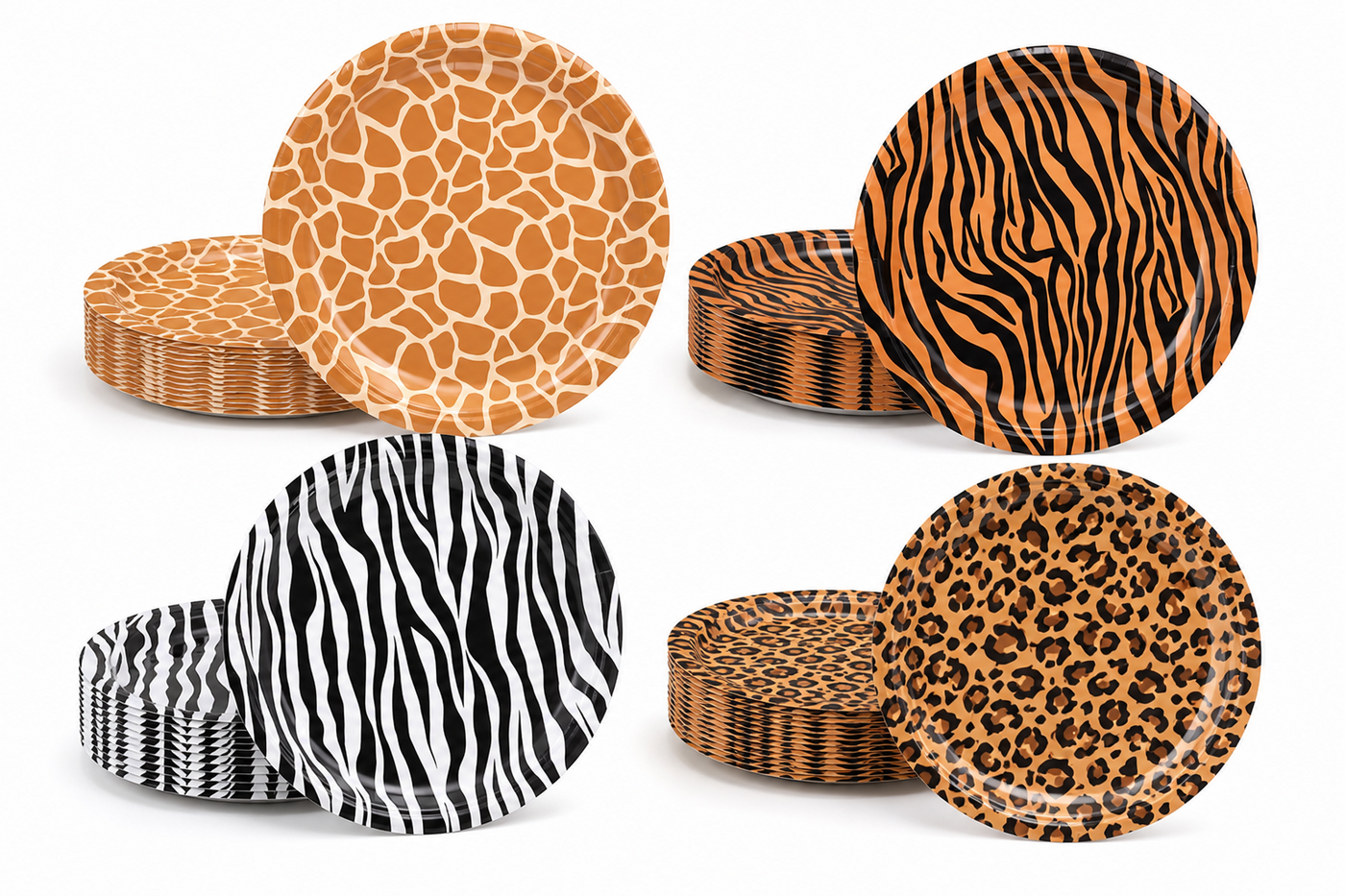 Safari Animal Print Paper Plates – 16 pcs