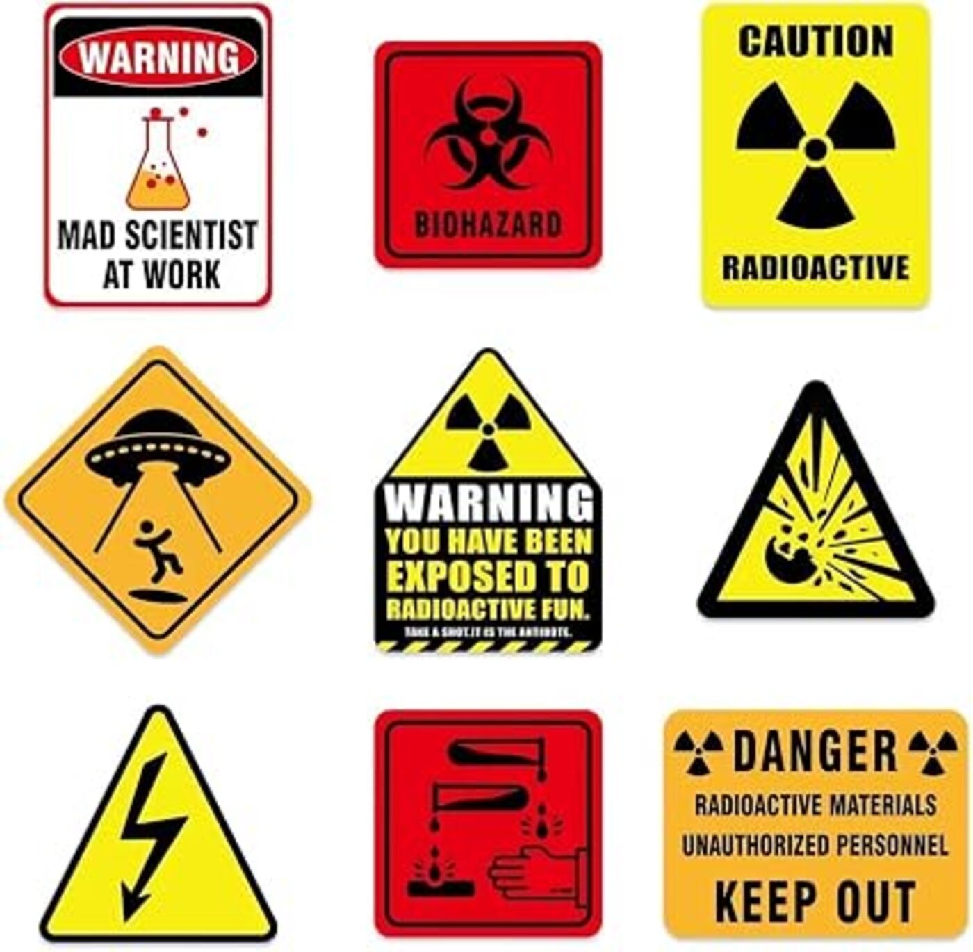 Science Party Laboratory Signs – 9 pcs