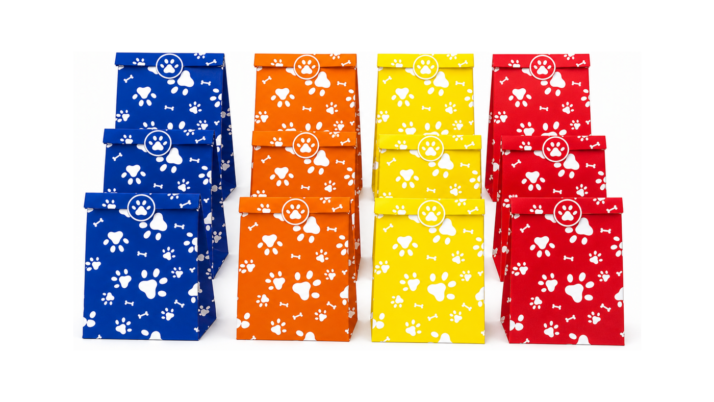 Dog Paw Party Favor Bags x12