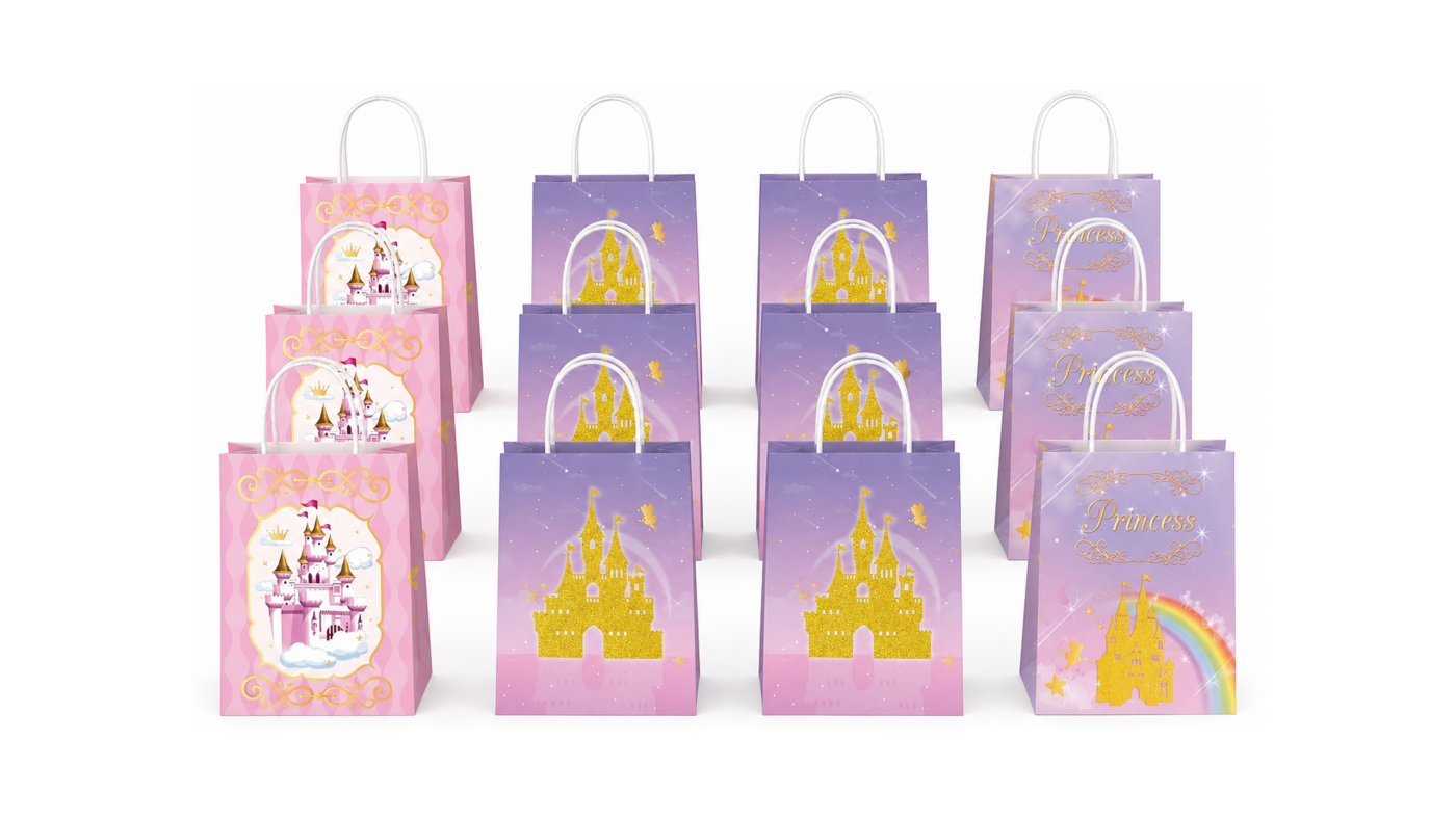 Princess Castle Party Favor Bags x12