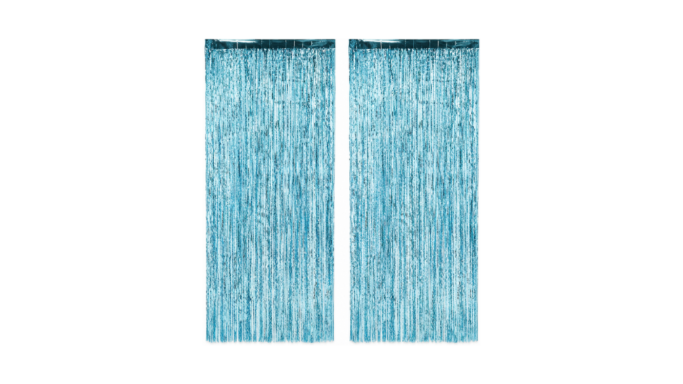 Wavy Blue Streamers Backdrop x2