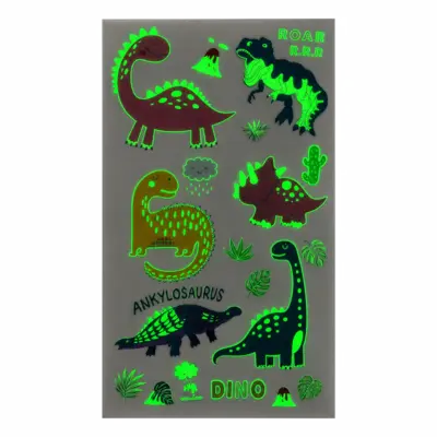 Glow-in-the-Dark Dinosaur Temporary Tattoos