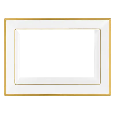 Plastic Serving Trays – (White & Gold)