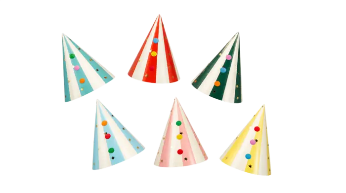 Circus Theme Paper Party Pompom Hats