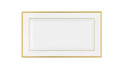 Plastic Serving Trays – (White & Gold)