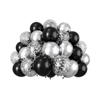Black & Silver Balloon Set