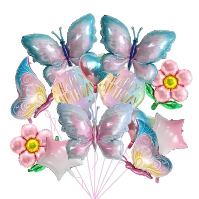 Rainbow Butterfly Balloon Set