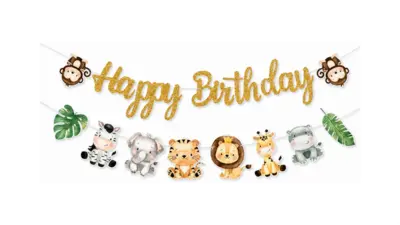 Jungle Birthday Banner