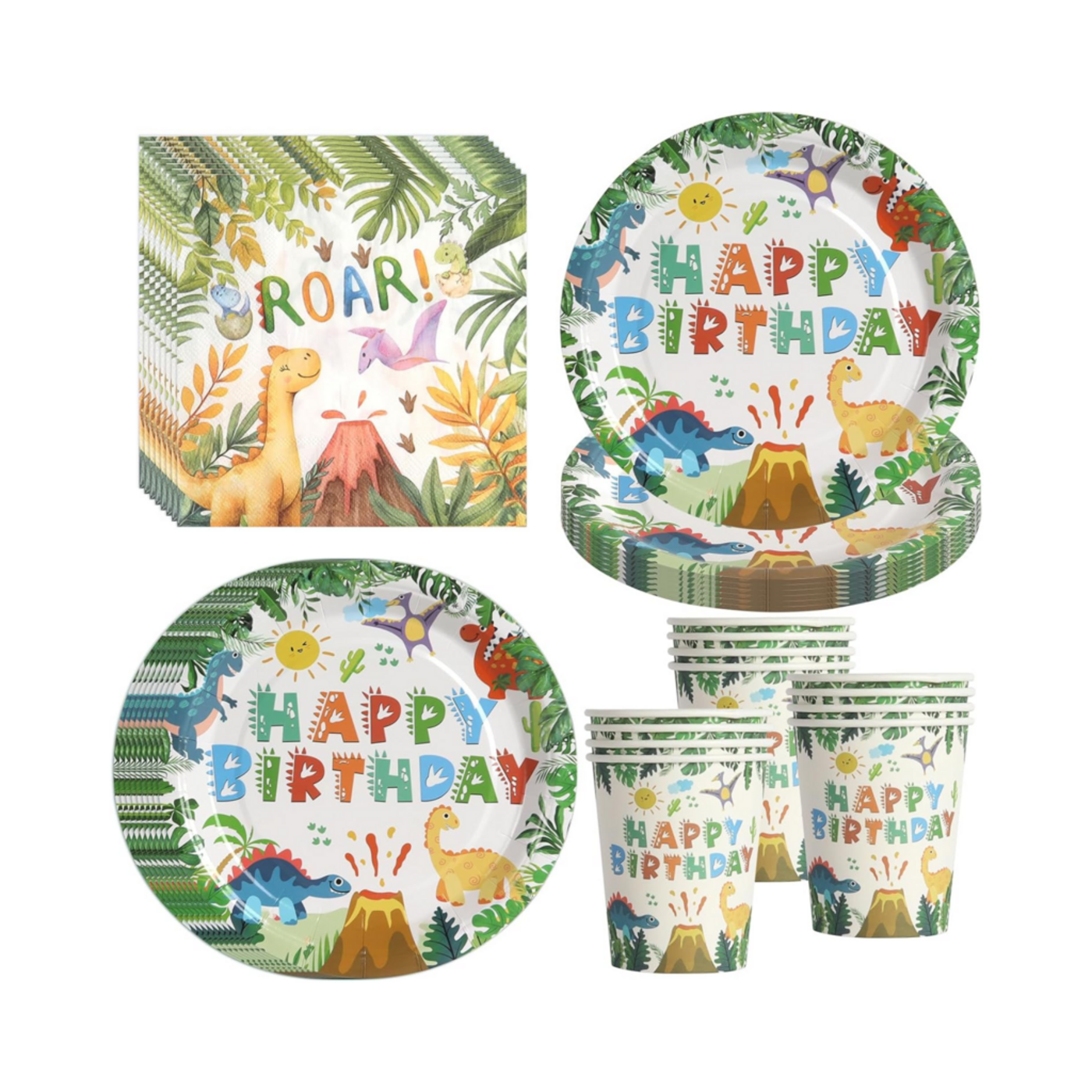 Dino Happy Birthday Party Tableware