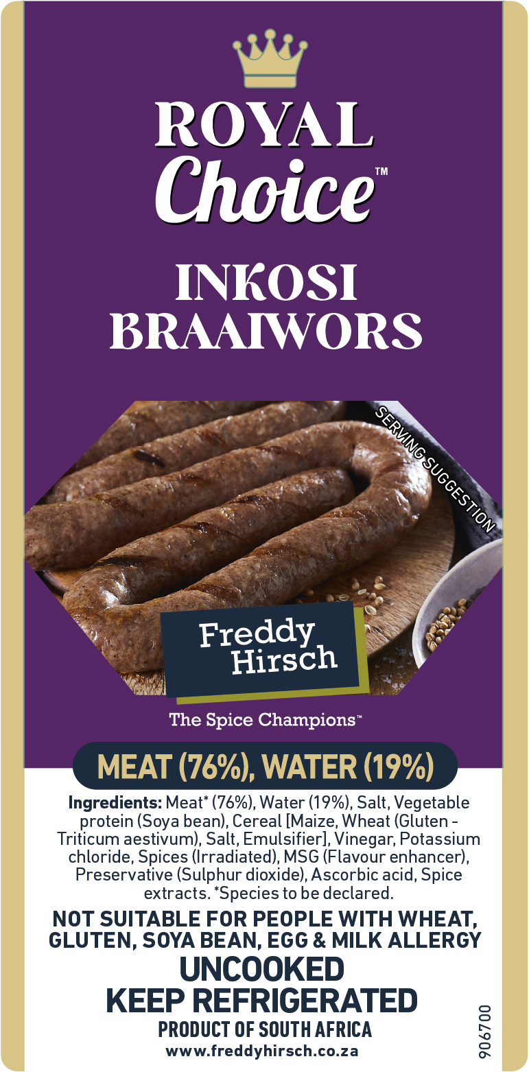 Royal Choice Inkosi Braai Label - Freddy Hirsch Online Shop