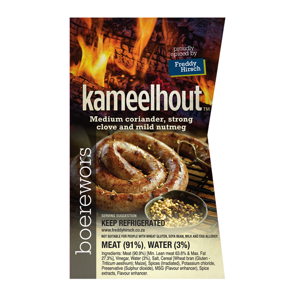 Kameelhout Boerewors Label