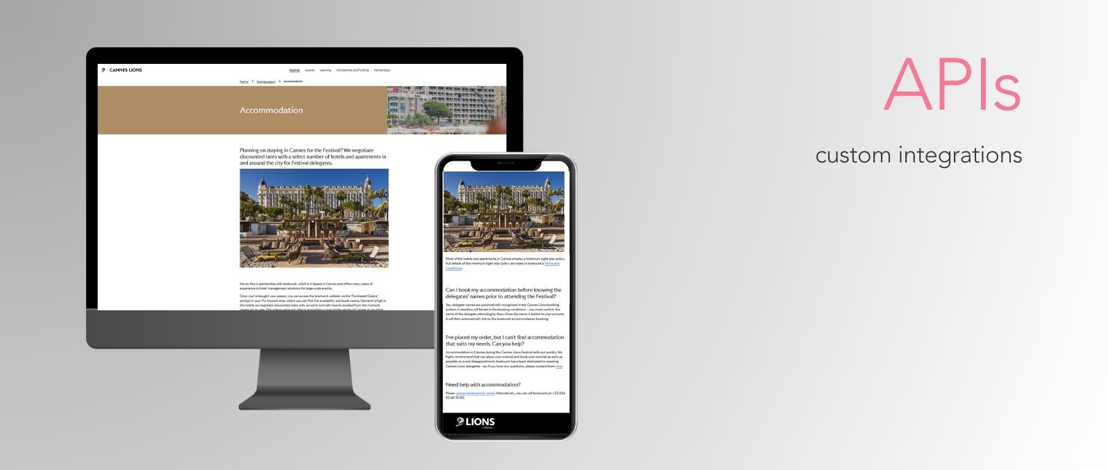 API custom integration Cannes Lions