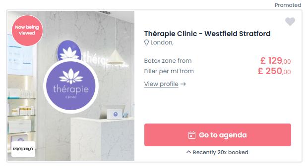 Ad above the search results