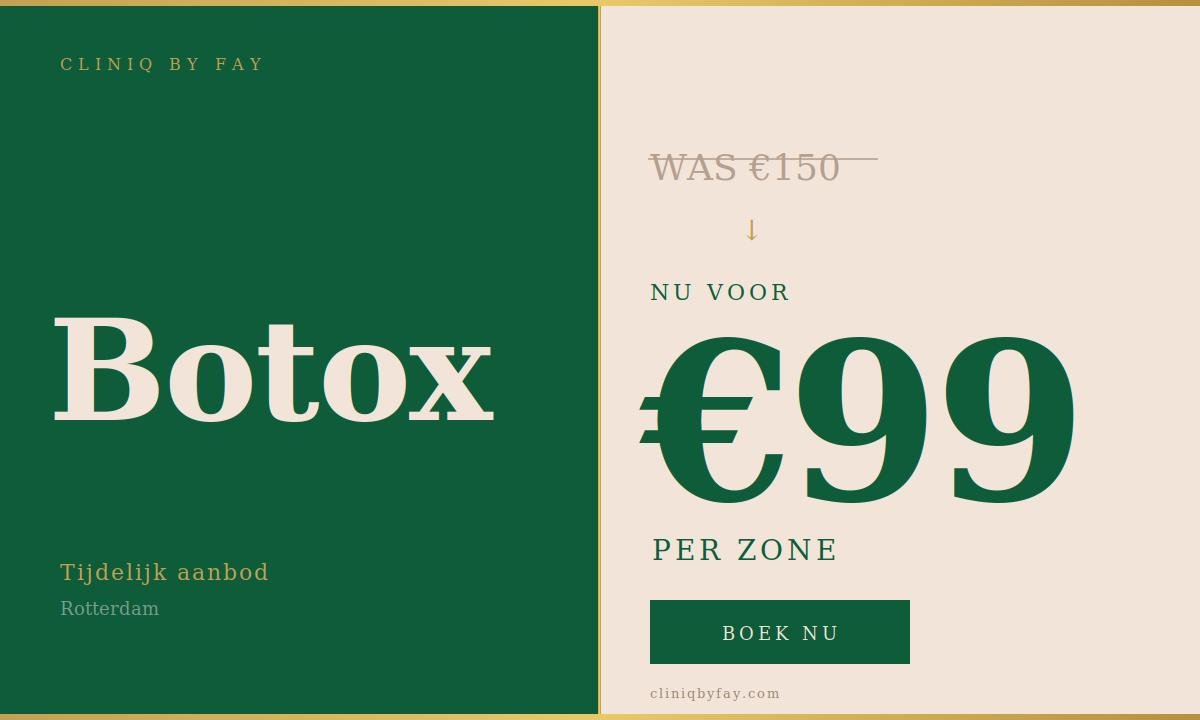 Botox €99 per zone — tijdelijk aanbod!