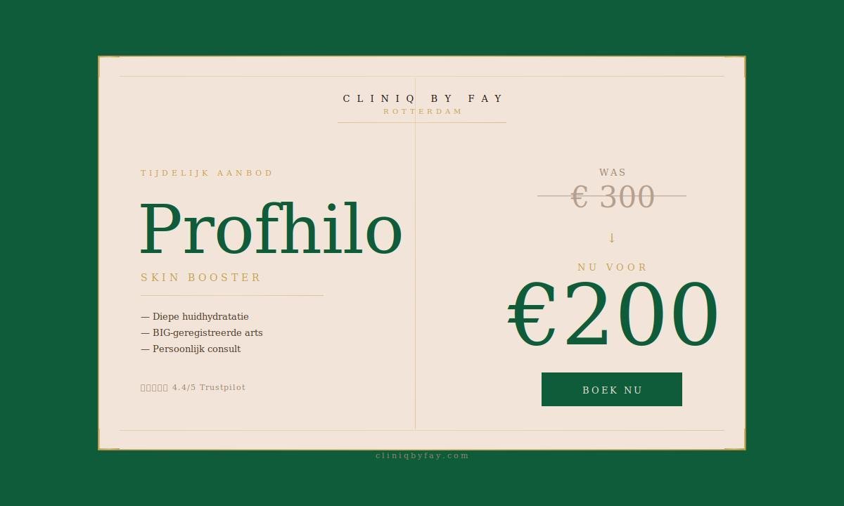 Profhilo skin booster van €300 voor €200!