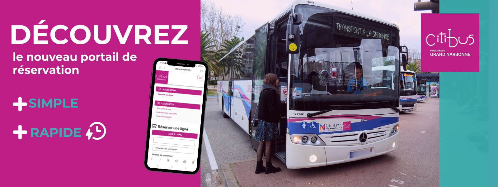 Découvrez le nouveau portail de réservation TAD ! Plus simple, plus rapide.