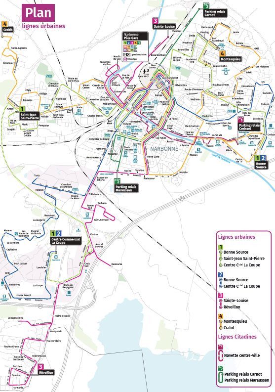 plan des lignes urbaines