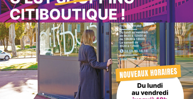Nouveaux horaires Citiboutique