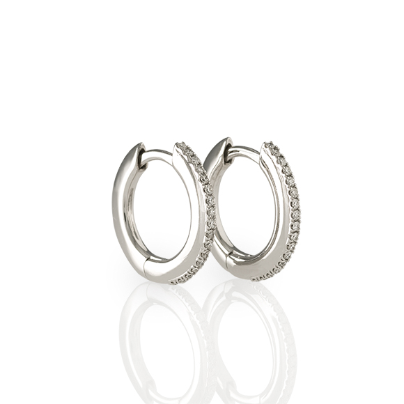 Weißgoldcreolen 750/000 mit Brillanten.