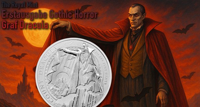 Gothic Horror Erstausgabe Graf Dracula in 1 Oz Silber