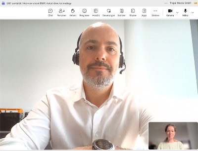 The conversation between Wilfried Guerry from B&R and editor-in-chief Susanne Woggon took place via MS Teams, Photo: Tropal Media / Susanne Woggon