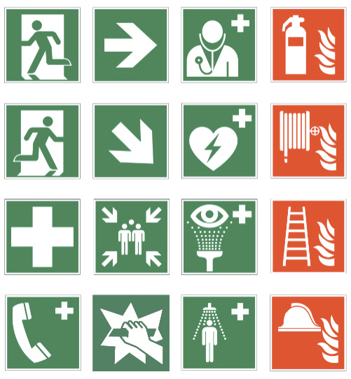 Brandschutz- und Rettungszeichen