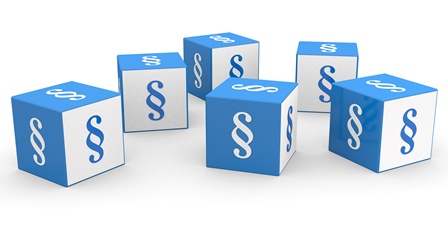 Würfel mit Paragraphen