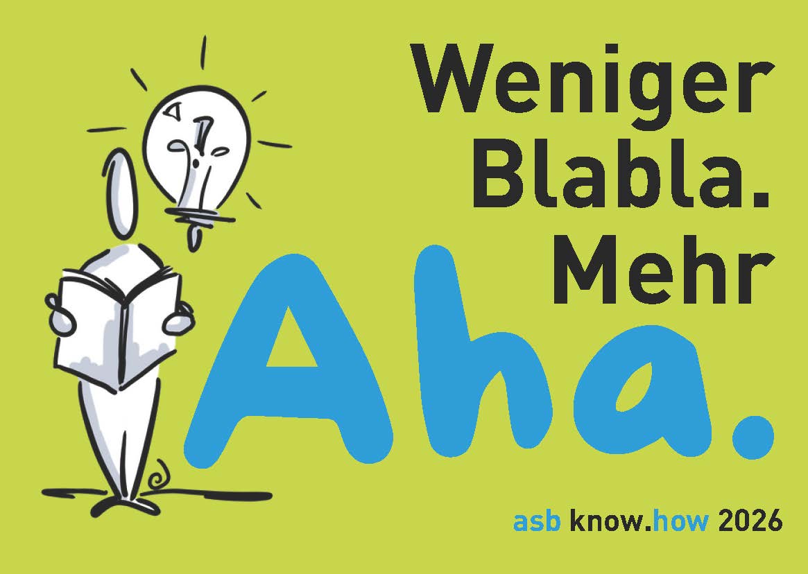 Slogan: Weniger Blabla. Mehr Aha