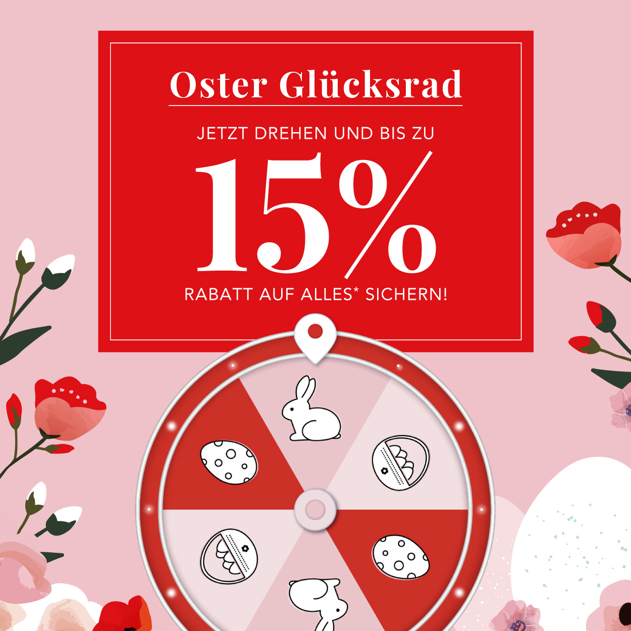 Oster Glücksrad Jetzt drehen und bis zu 15% Rabatt auf Alles* sichern
