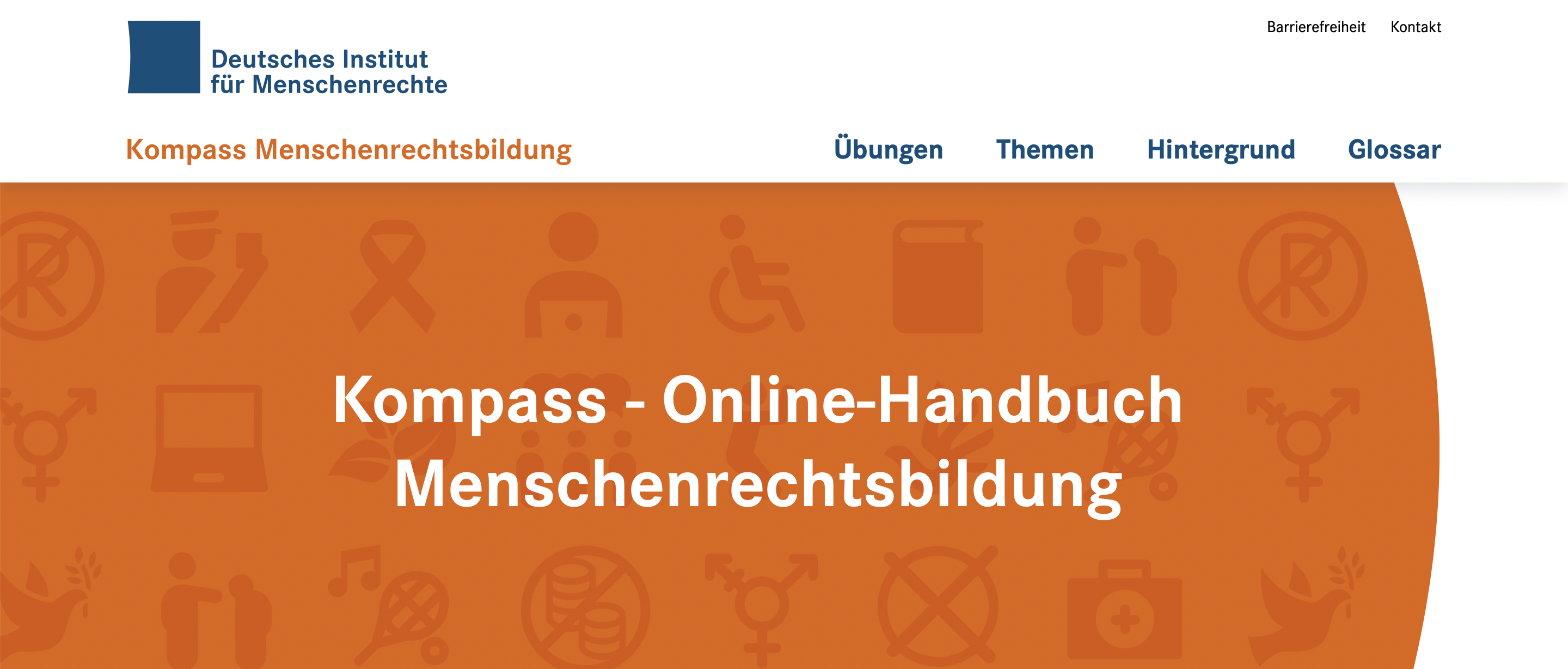 Website Kompass Menschenrechtsbildung. Quelle: www.kompass-menschenrechte.de