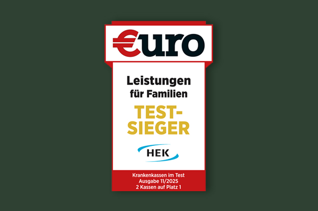 Euro Siegel für Leistungen für Familien von der HEK