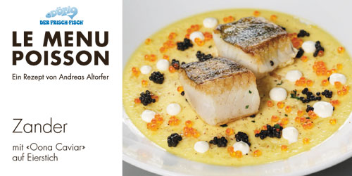 Zander mit «Oona Caviar» auf Eierstich