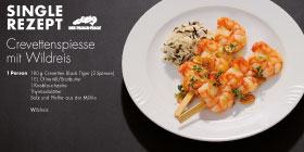 Crevettenspiesse mit Wildreis