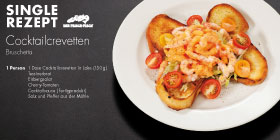 Cocktailcrevetten Bruschetta