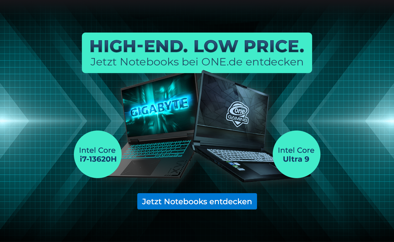 High-End. Low Price. Jetzt Notebooks bei ONE.de entdecken