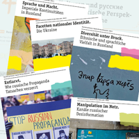 Materialsammlung „Russisch im Kontext“ mit Themen zu Russland, Ukraine und Desinformation
