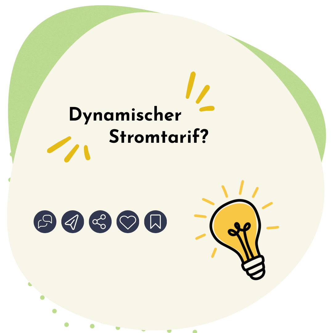 Skizze einer Glühbirne, darüber Dynamischer Strommtarif?