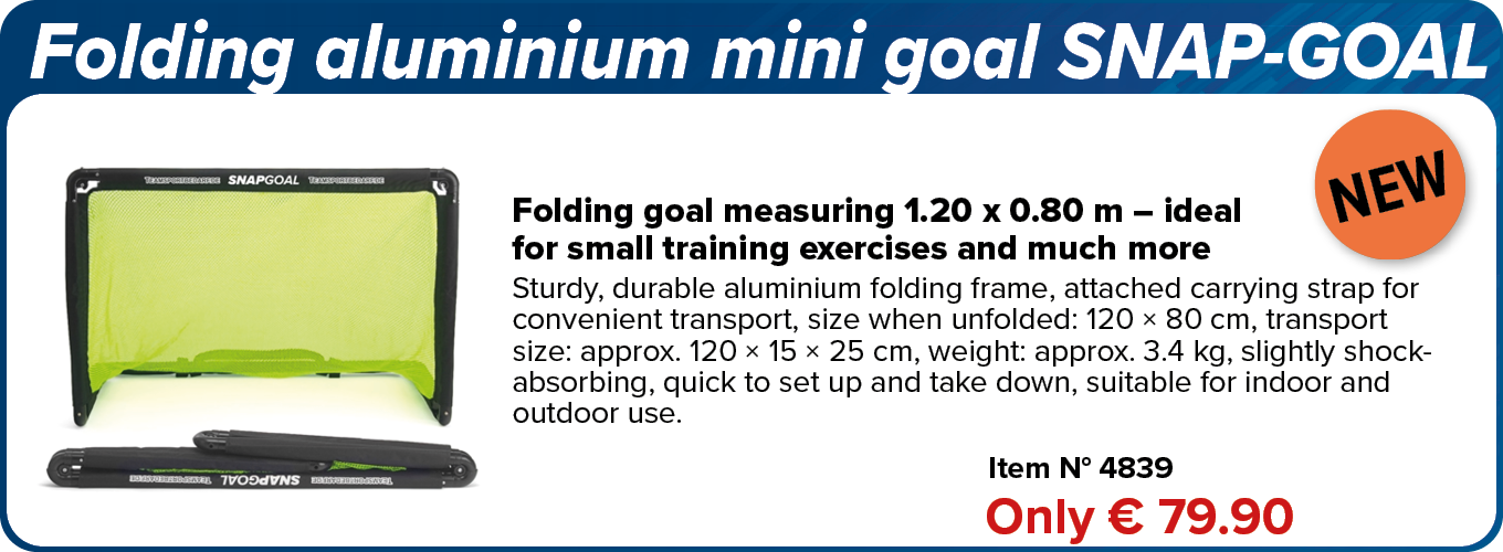 NEW! Folding aluminium mini goal SNAP-GOAL