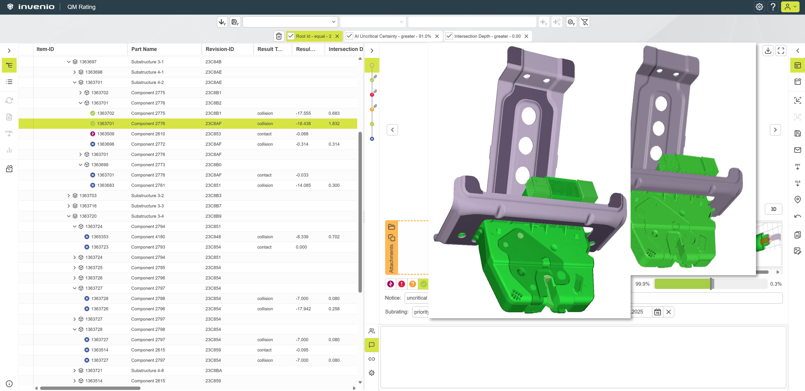 VT-DMU identifiziert geometrische Probleme nun eigenständig, inklusive eigener Visualisierung und präziserer KI-Bewertung 