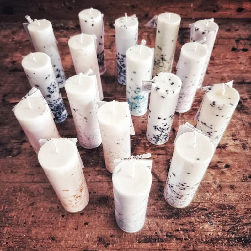 Rosenquarz Edlesteinkerze