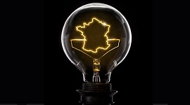 Lightbulb filament shaped like France