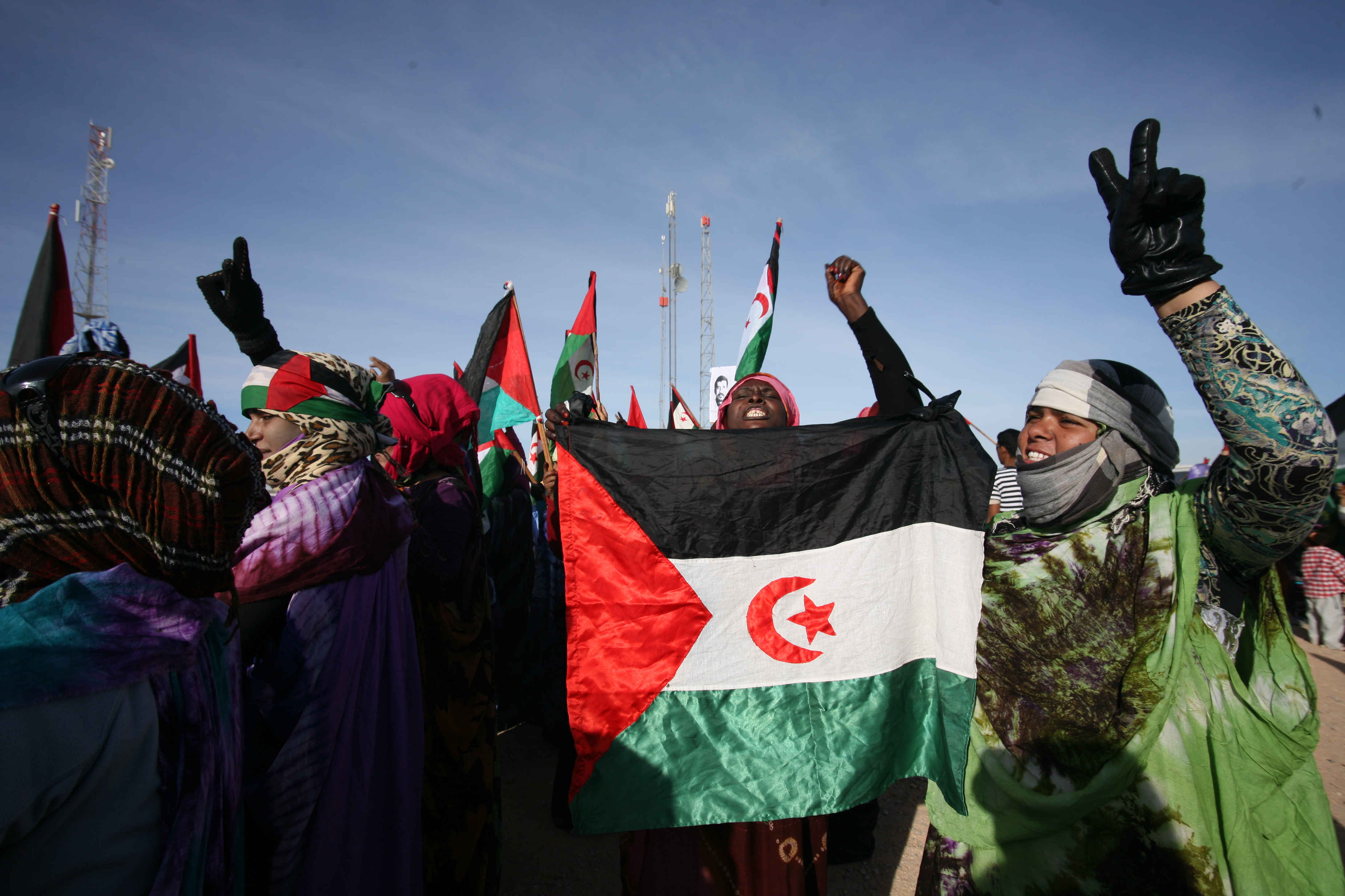 Sahrauis bei einer Demo