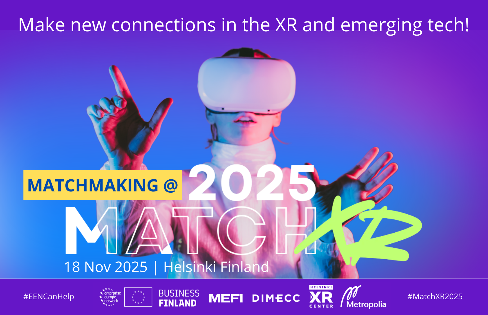 Banner for pre-slush event Match XR 2025