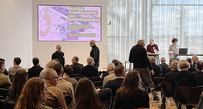 Veranstaltung „Transformation von Gewerbegebieten“ im FORUM Haus der Architektinnen und Architekten © AKBW