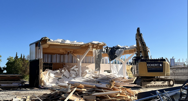 Abriss Ophelis-Showroom in Bad Schönborn © LUDLOFF LUDLOFF ARCHITEKTEN