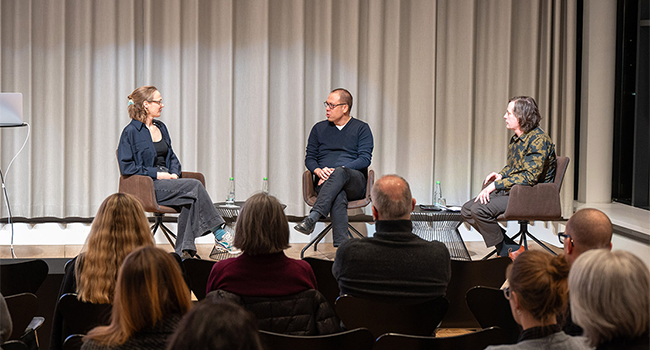Bei den Architekturgesprächen im März auf dem Podium: Gesche Bengtsson, Björn Rimner, Christian Holl © AKBW