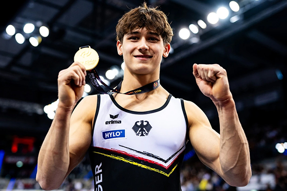 Timo Eder gewinnt Gold am Boden beim DTB Pokal 2026 | Foto: Tom Weller