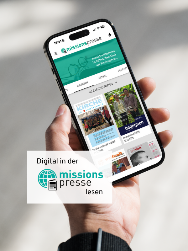 Handy mit Missionspresse-App