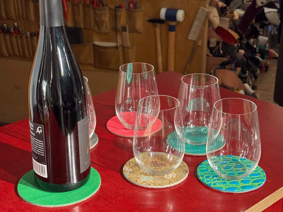 Glasuntersetzer aus unseren schönsten Ledern