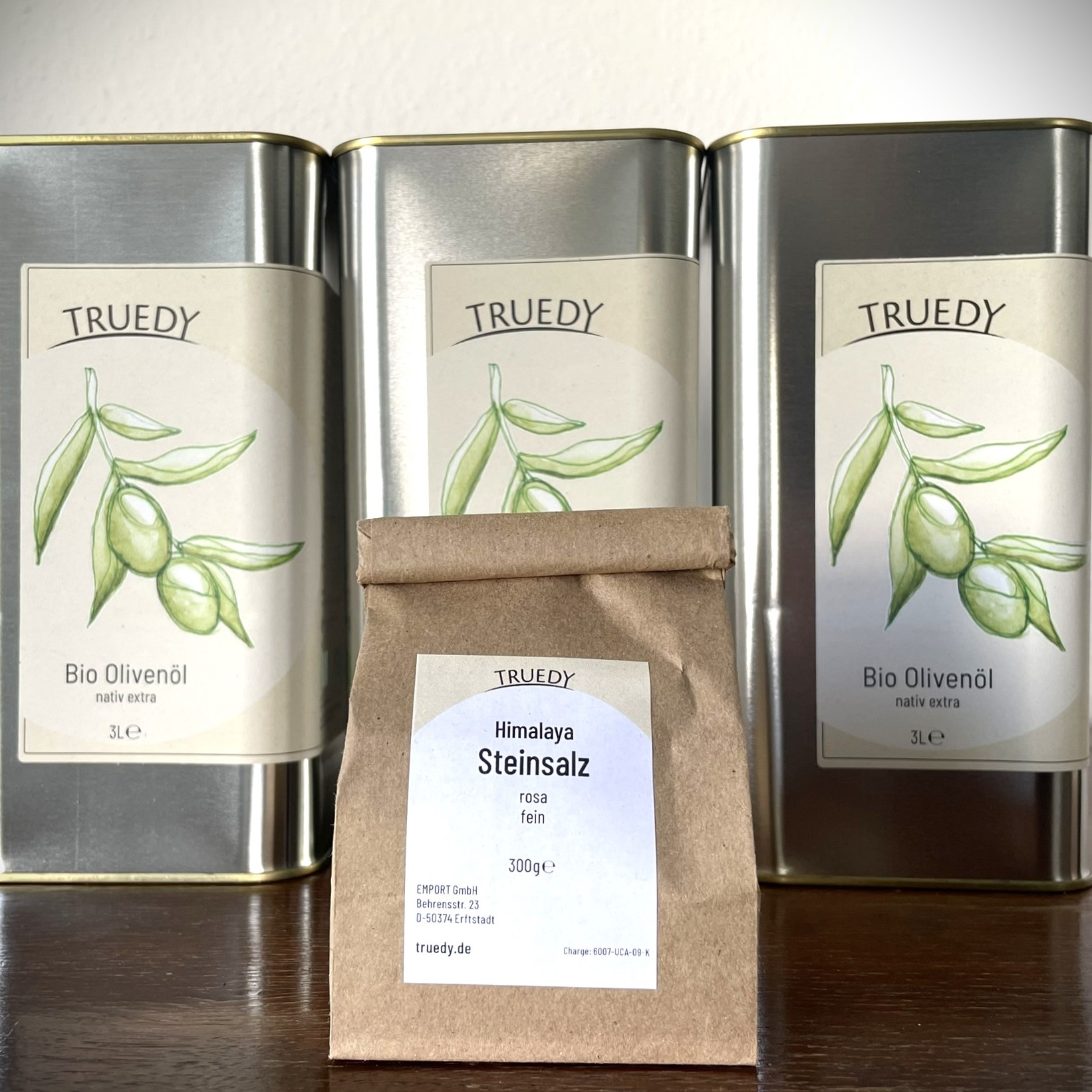 Truedy Steinsalz und Olivenöl